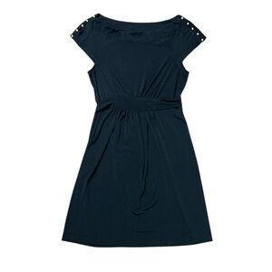 Black dress with metallic shoulder detail